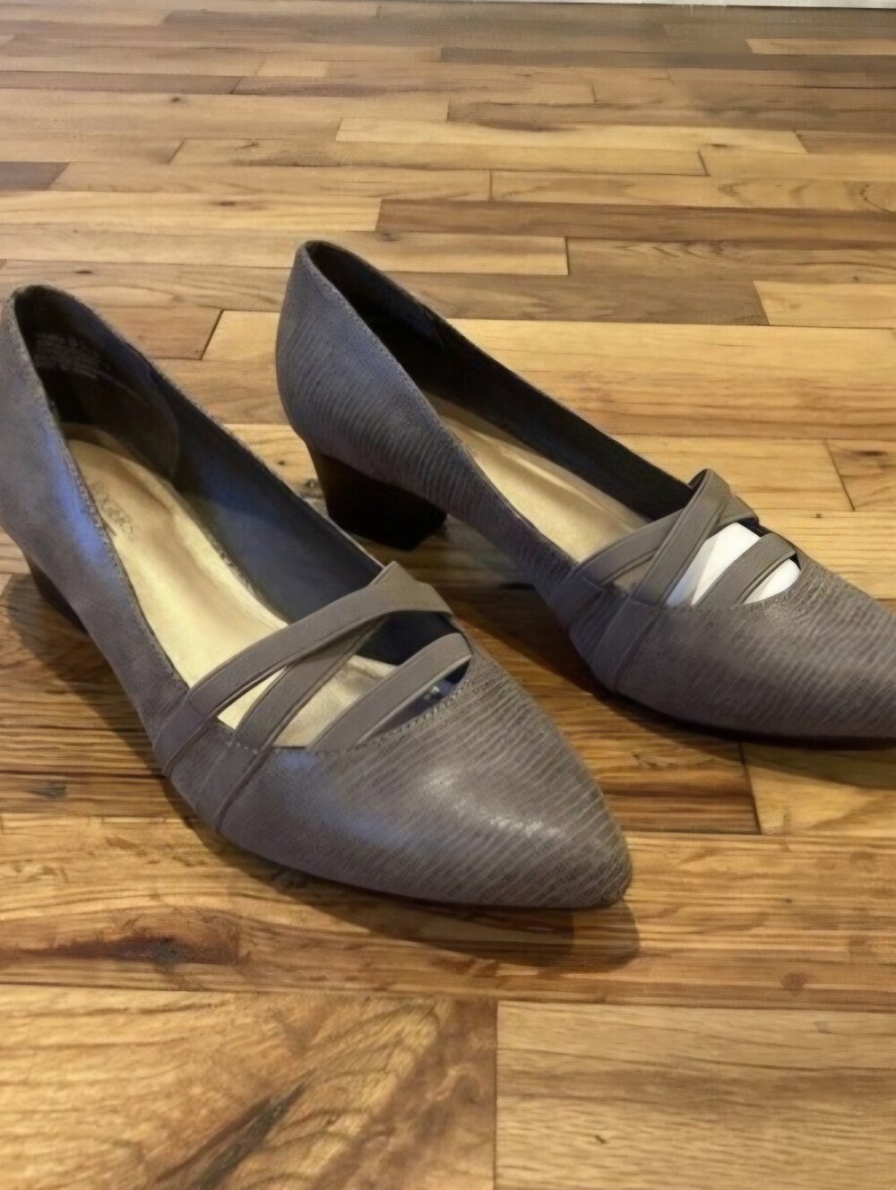 Kim Rogers Olissa Women's Faux Snakeskin Pumps Low Heel 6.5 M Brown